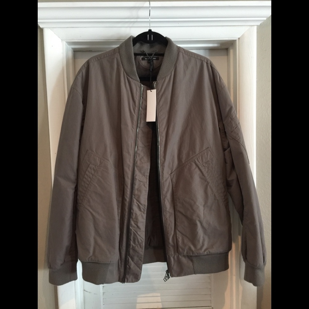 Helmut Lang  Gunmetal Men’s Bomber Jacket